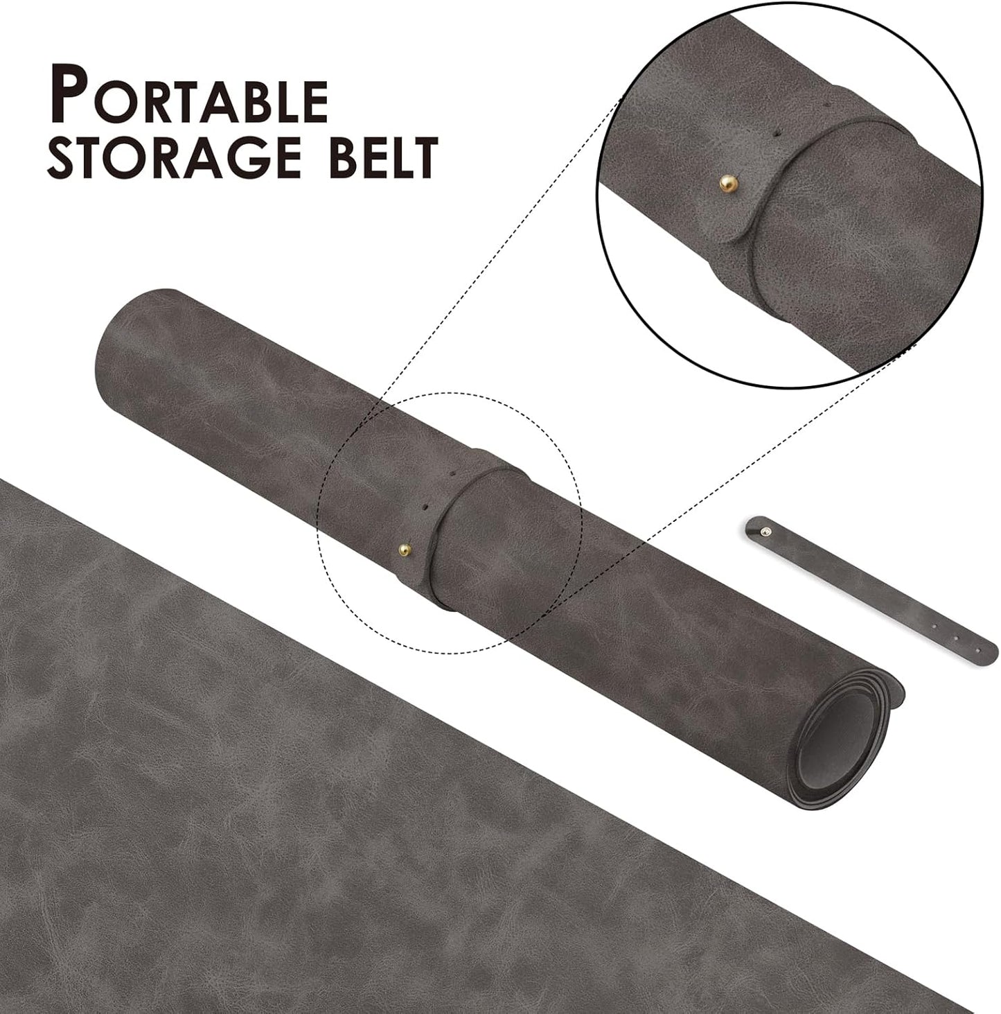 Distressed Leather Desk Mat - Non-Slip PU Desk Pad for Office and Home - Desk Organization and Accessories - Ideal for Large Mouse Pad and Desk Mats on Top of Desks(Slate Gray,27.6"x 13.8")