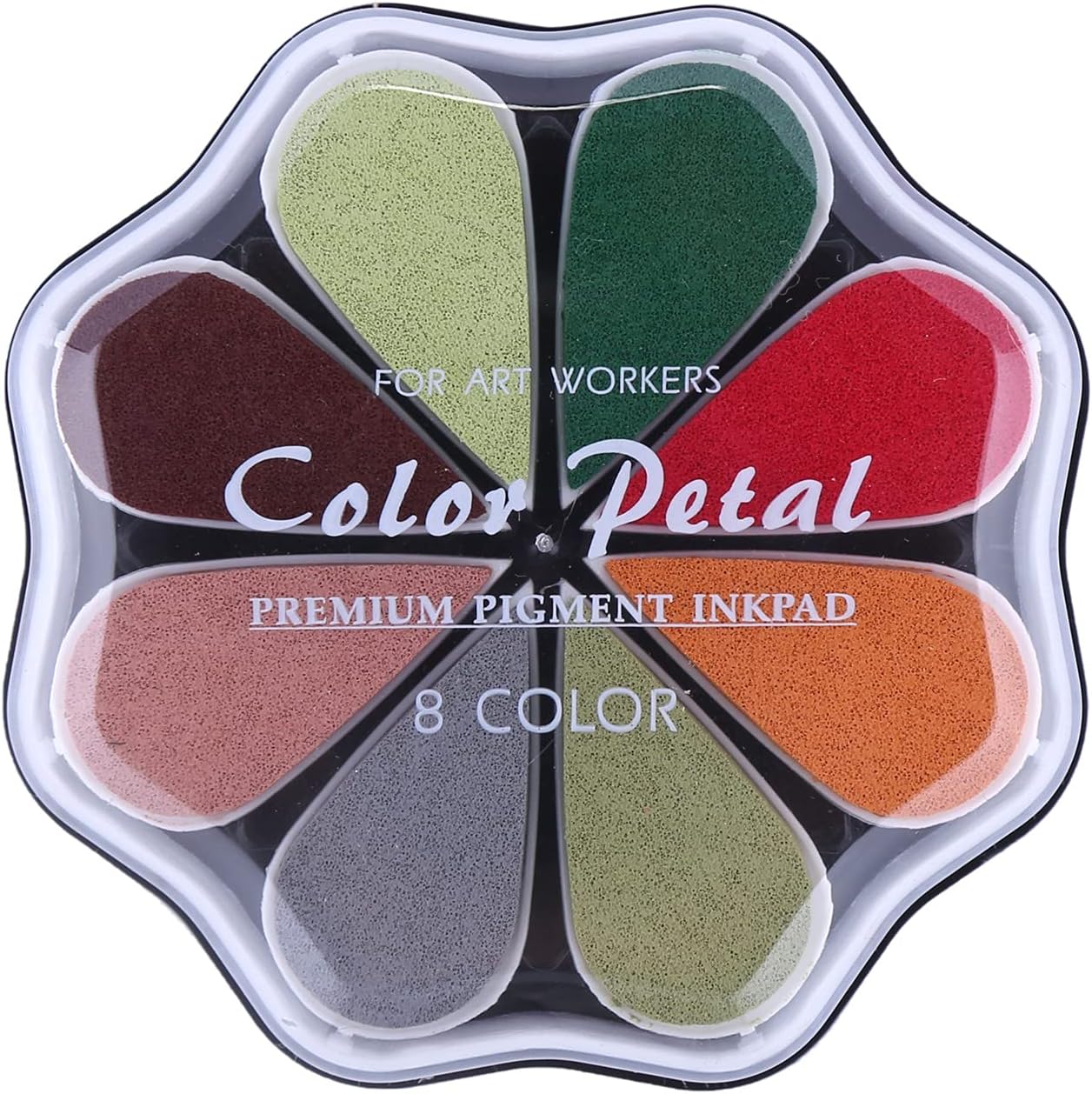 Petal Ink Pads for Rubber Stamps Waterdrop Shaped Stamp Pads with 8 Assorted Colors (Set 1004)