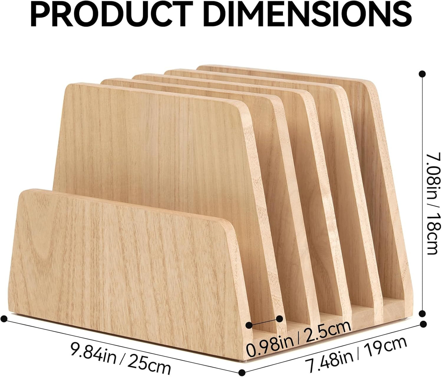 KIRIGEN Desktop File Document Holder Stand 5 Slots Mail Paper Organizer Desk Sorter Holder for File Document Organizer Stand for Home Office (5KWJJ-NA)