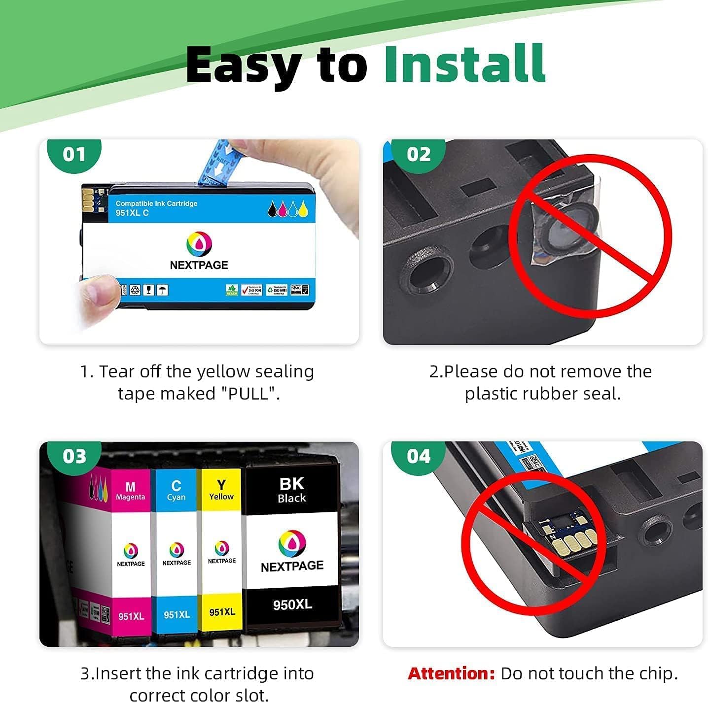 951XL Cyan Ink Cartridges Replacement for HP 951 XL 951XL Ink Cartridges (CN046AN) Work with OfficeJet Pro 8610 8600 8615 8620 8625 276dw 251dw Printer (951XLC 2 Pack)