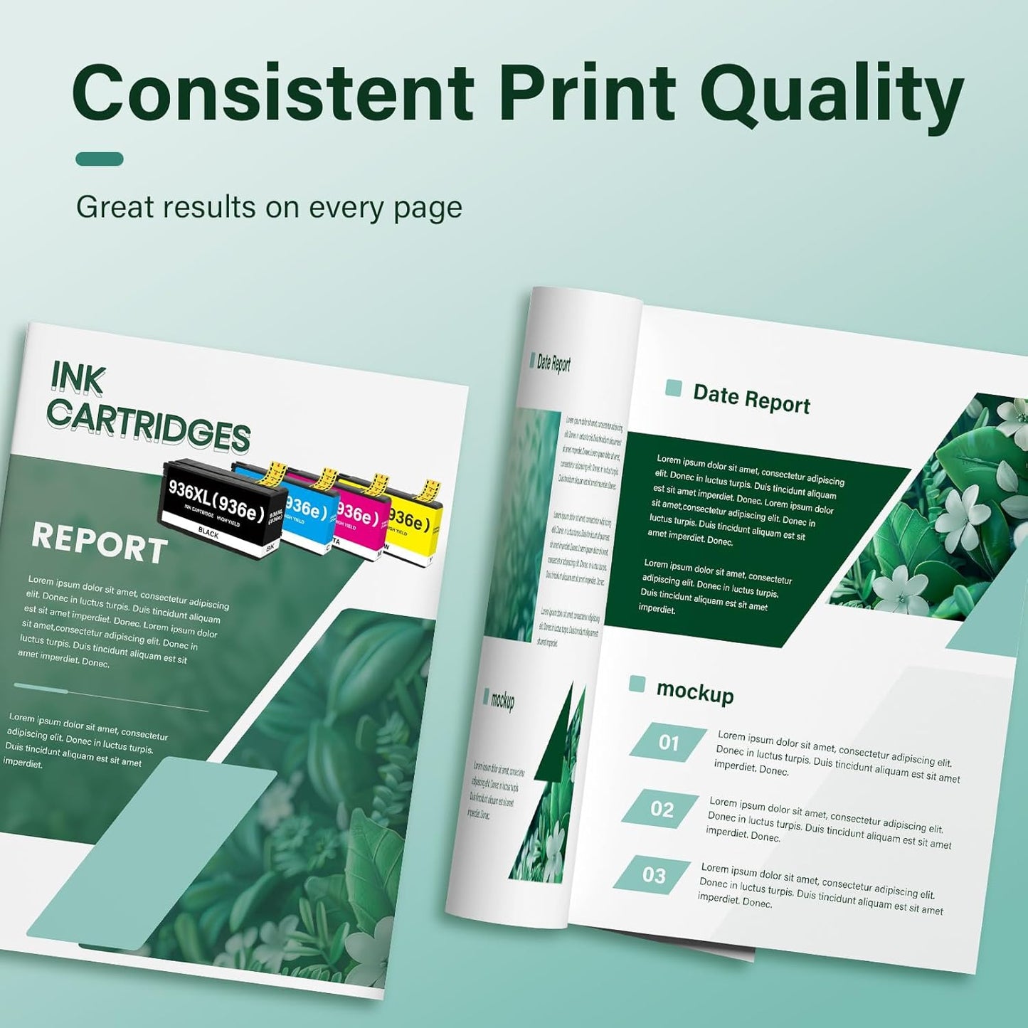 936XL 936 9125e Ink Cartridges Combo Pack: Replacement for HP 936e 936 Ink Cartridges for HP Printers OfficeJet Pro 9125e 9120e 9730e 9130 9135e 9122e 9128e 9110b 9120b 9130b 9130e