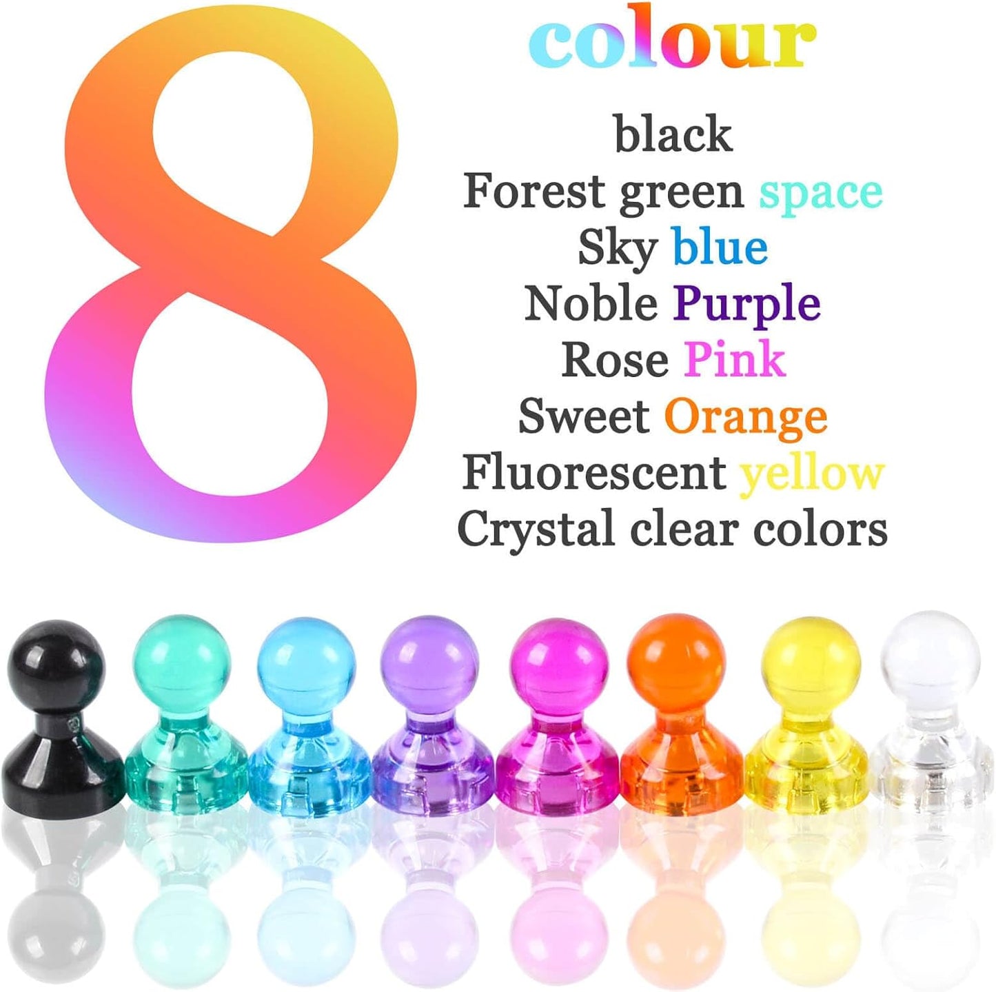 112Pcs Push Pin Magnets Fridge Magnet, Refrigerator Magnets Strong for whiteboard, Small Cute Decorative Magnetic Push Pin, for Classroom Calendar Kitchen Office Dry Erase Board Map Push Pins