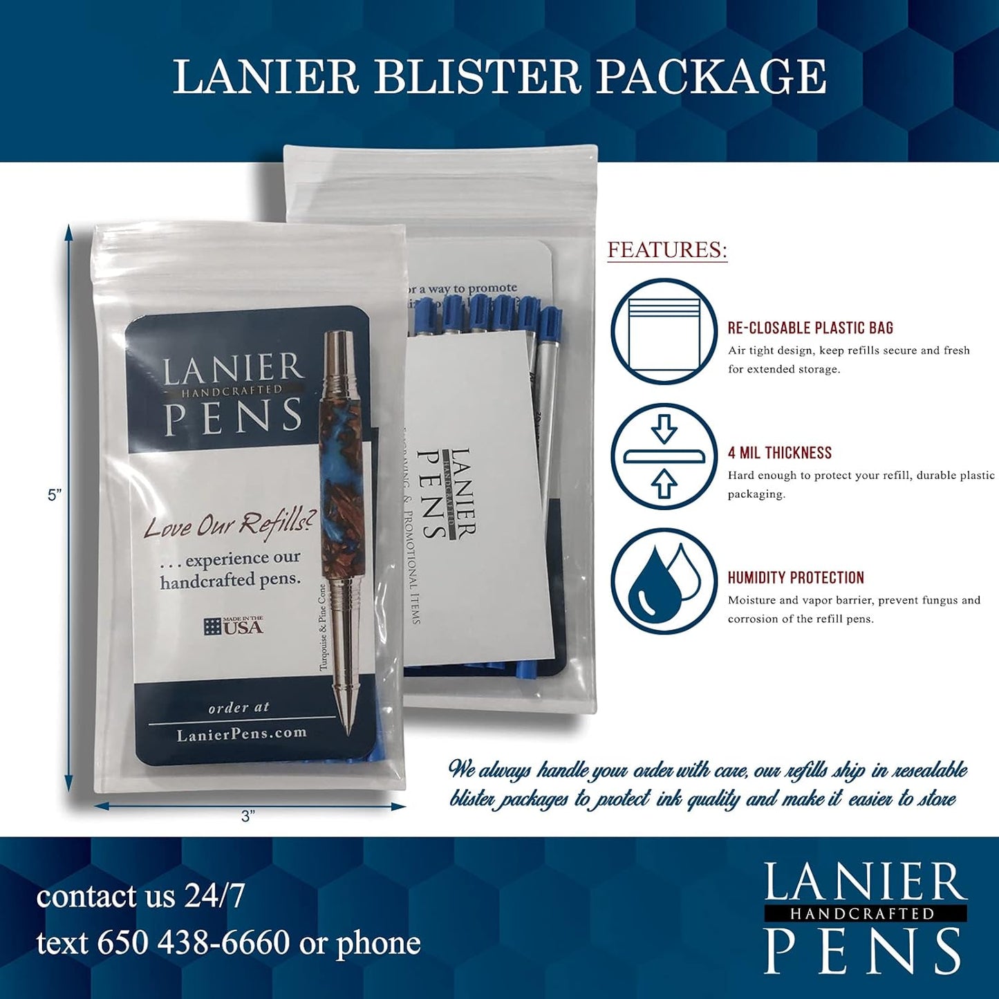 Lanier Refill Combo Pack - 3 Schmidt 8126Mini Capless System Rollerball Refill Black Fine Tip