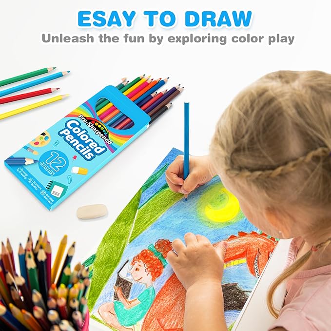 1152 Count Colored Pencils Bulk, 96 Pack Colored Pencils for Kids, Pre-sharpened Coloring Pencils in 12 Vibrant Colors, Bulk School Supplies for Teachers, Classroom Prizes, Drawing Art Supplies