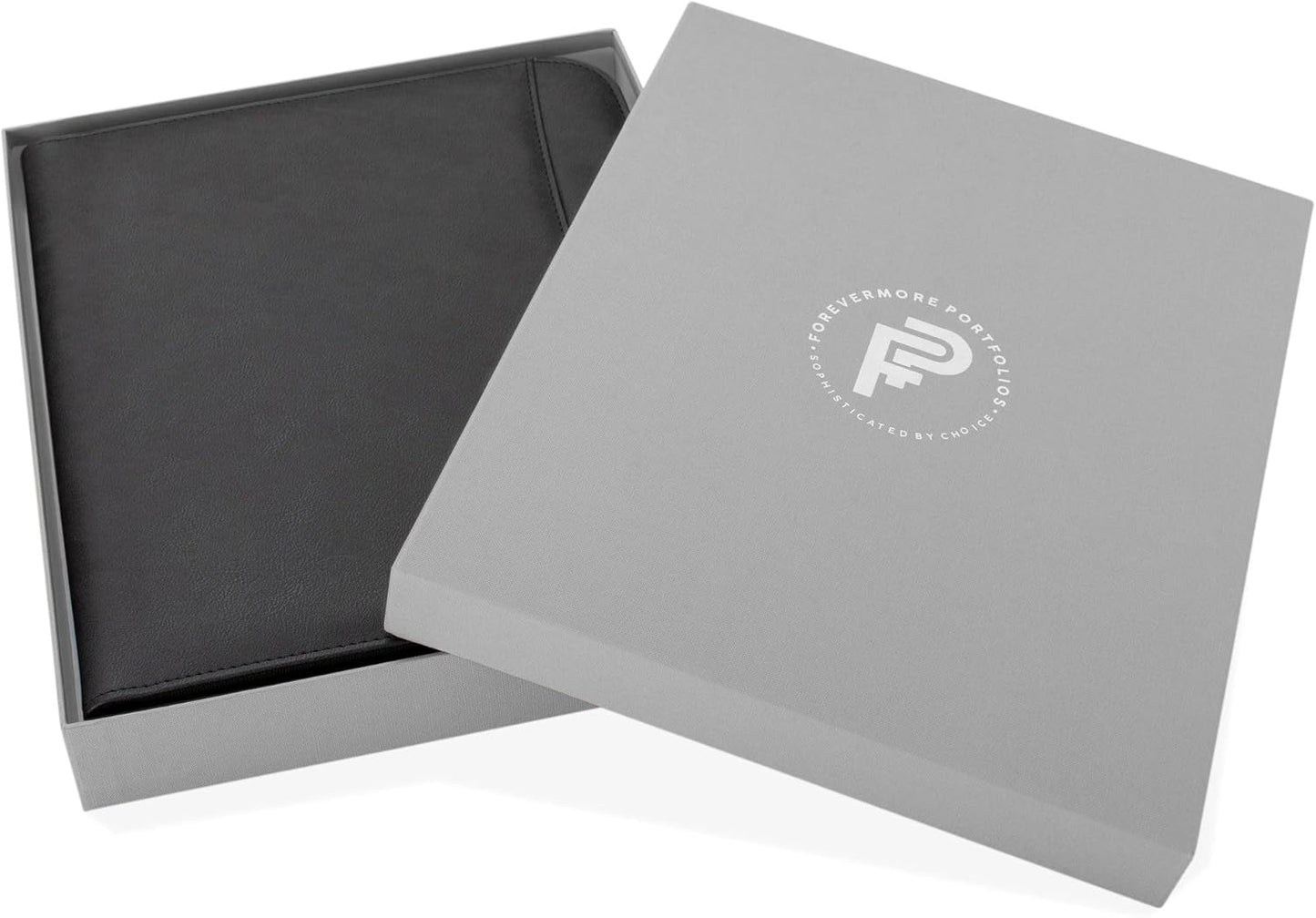 Padfolio Binder - Professional Faux Leather Travel Organizer Pouch for Tablet, Documents, Presentation Folders, Zipper Closure, Notepad - Black