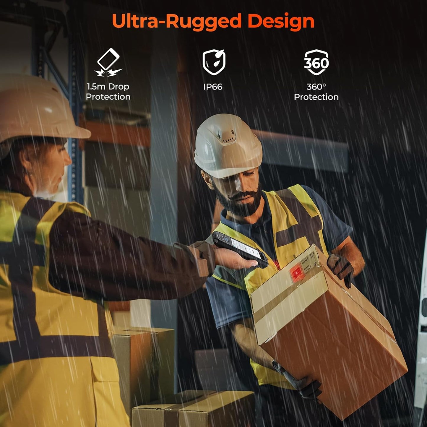 MUNBYN Android 13 Handheld Scanner, Android Barcode Scanner, 4GB+64GB, Equip with N6703 1D & 2D QR Bar Code Scan Engine, IP66 for Warehouse & Logistics, 035Pro