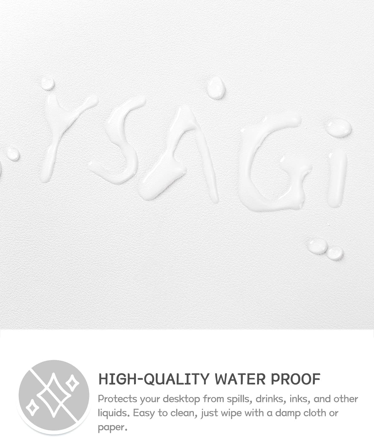 YSAGi Non-Slip Leather Desk Pad, Waterproof Laptop Computer Desk Keyboard Mat, Table Protector Blotter Mat, Large Mouse Pad for Office/Work/Home/Decor(White, 31.5" x 15.7")