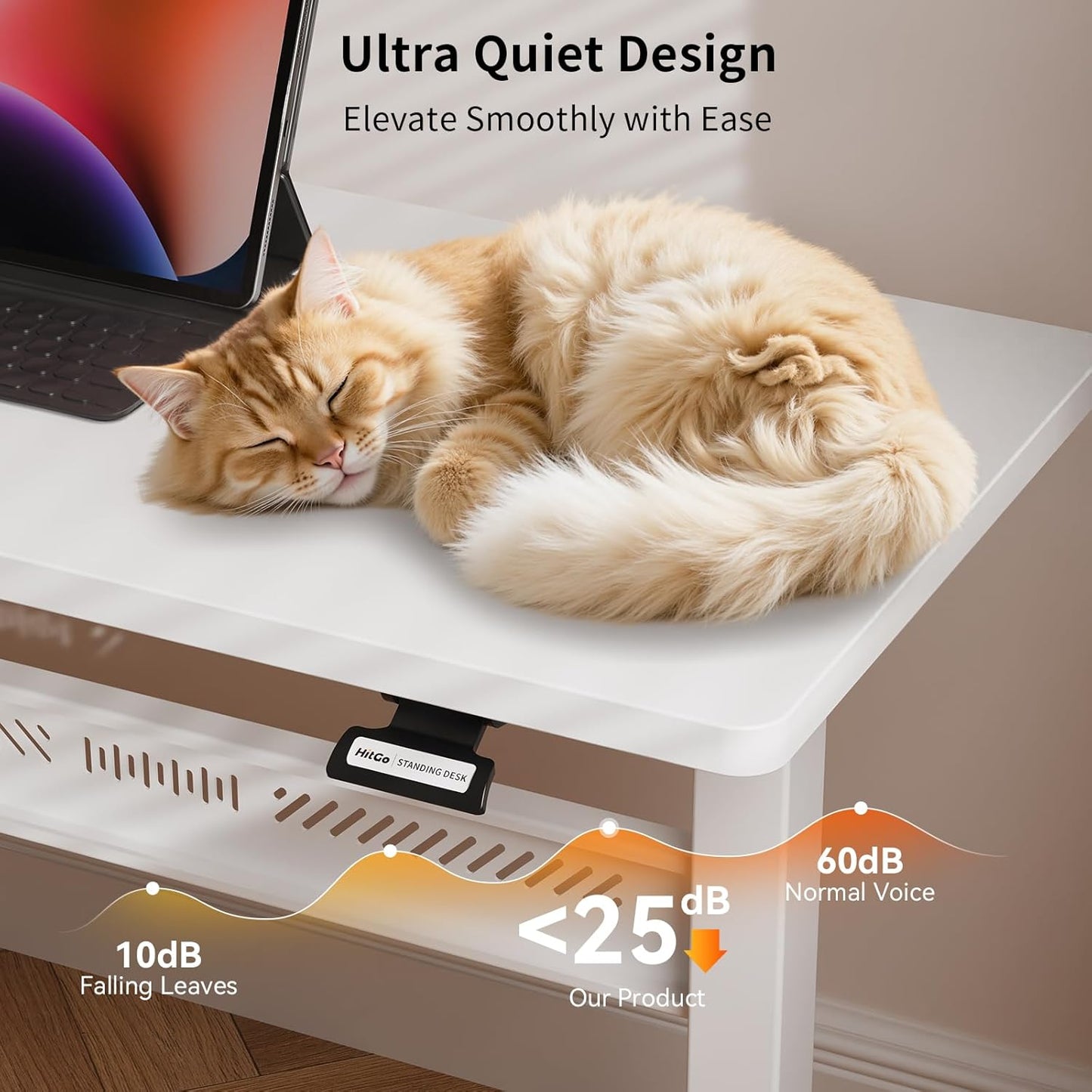 Mobile Standing Desk with Wheel, Pneumatic Height Adjustable Standing Desk for Walking Pad, Rolling Computer Workstation with 28.3"–42.5" Height, 31.5" x 15.7" Desktop for Home Office (White)