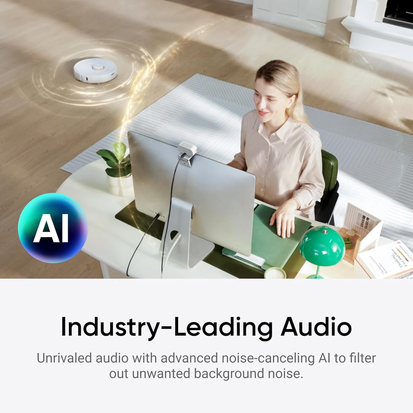 Insta360 Link 2C Tripod Bundle - 4K Webcam for PC/Mac, 1/2" Sensor, Auto Framing, HDR, AI Noise-Canceling Mic, Gesture Control for Streaming, Video Calls, Gaming, Works with Zoom, Teams, Twitch & More