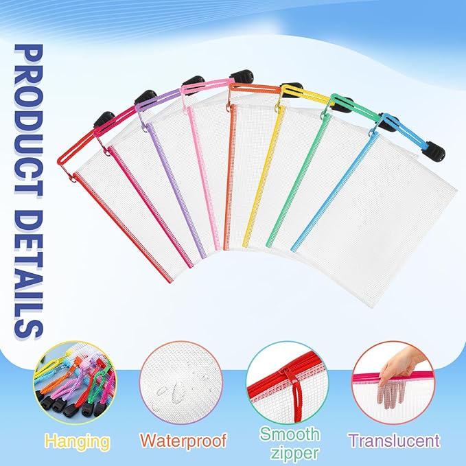 Jetec 32 Pcs Mesh Zipper Bags Toy Storage Bikini Organizer Bag Bolsas Para Guardar Trajes De Baño Waterproof Zipper Reusable Pouch Puzzle Multipurpose for Storage Office(Stylish Color,5.1 x 4.1 Inch)