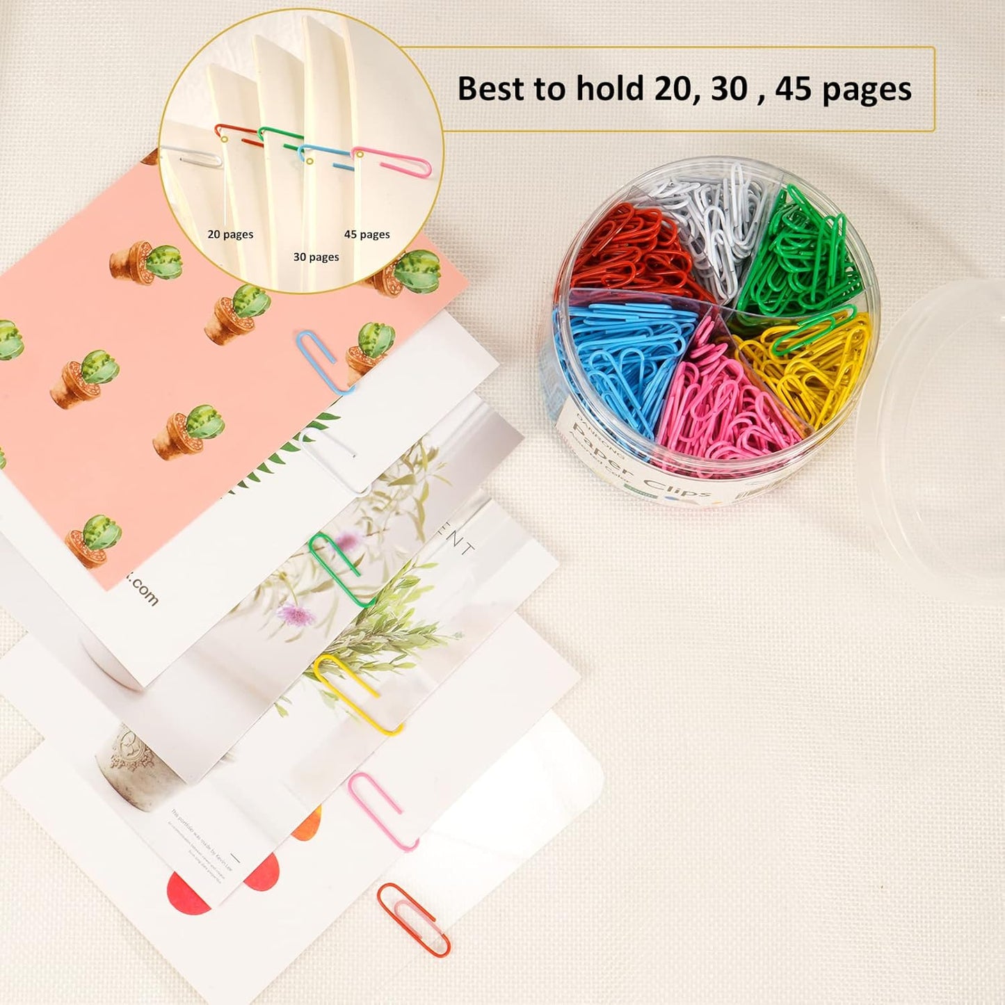 Colored Paper Clips,560 Pcs Medium 1.3 Inch (33 mm) Paper Clips Great for Office School Supplies Colorful Paperclip