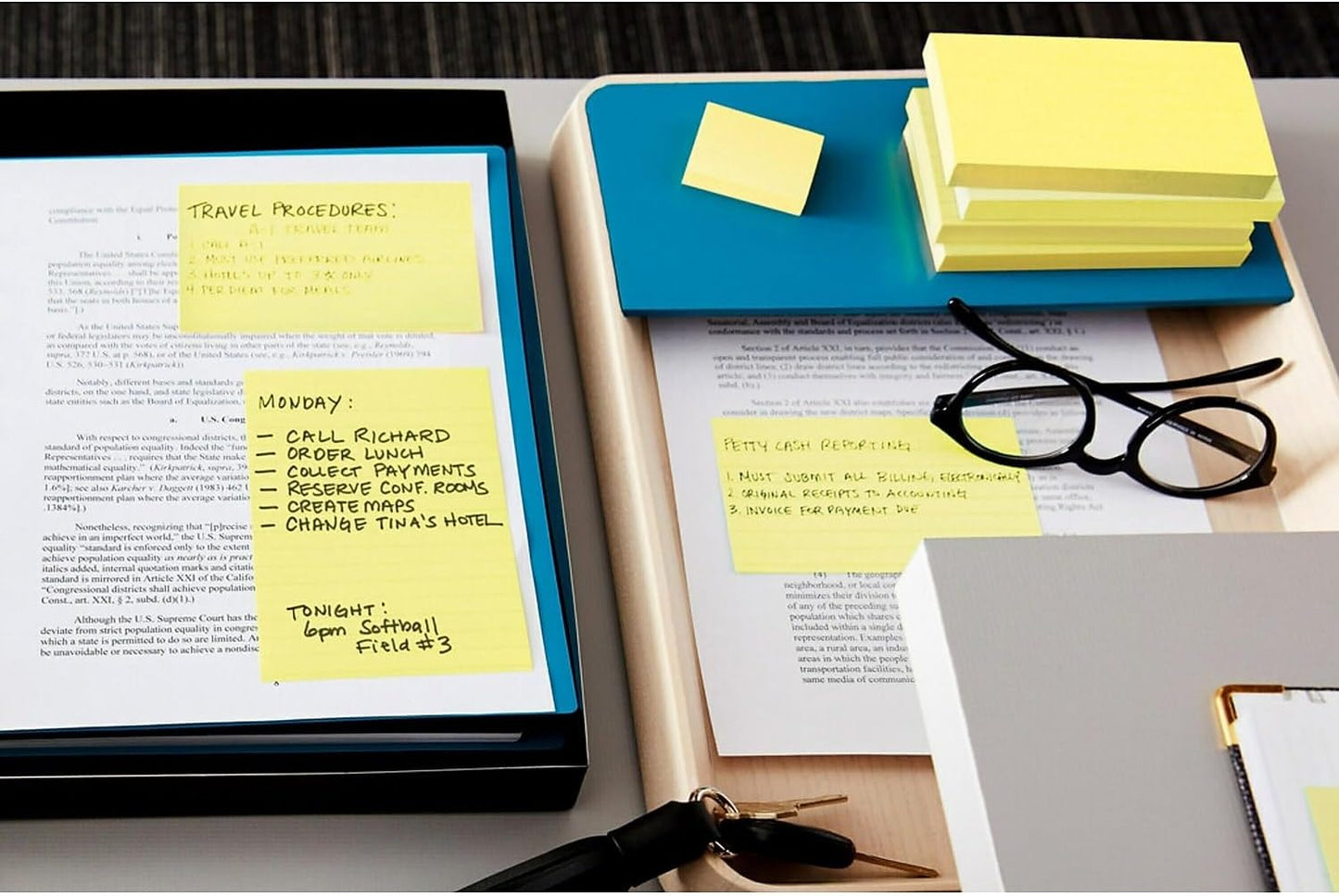 Post-it Notes, 4 in x 6 in, 5 Lined Sticky Note Pads, 100 Sheets per Pad, Beachside Café Collection, School Supplies and Office Products