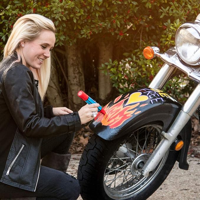 Window Markers for Glass Washable Car Window Paint Pen- Dry Erase Liquid Chalk Marker for Car Decorations on All Surfaces Tire, Windshield - Auto Marker, Autowriter, Rain Resistant (Red, Jumbo Tip)