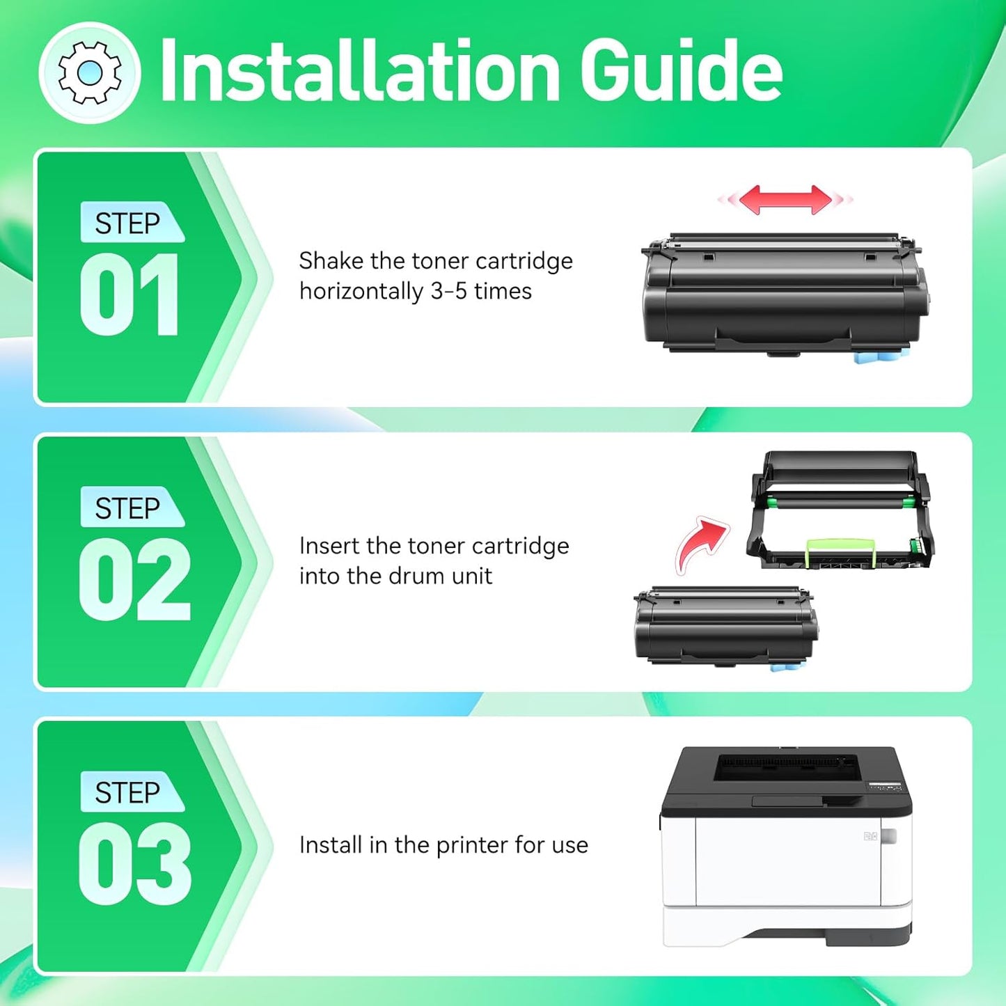 55B0ZA0 Imaging Unit (Not Toner) Replacement for 55B0ZA0 Drum Unit Compatible with Lexmark MS331dn MS431dn MS431dw MX331adn MX431adn MX431adw MX432adwe MB3442adw B3340dw B3442dw MB3442i Laser Printer