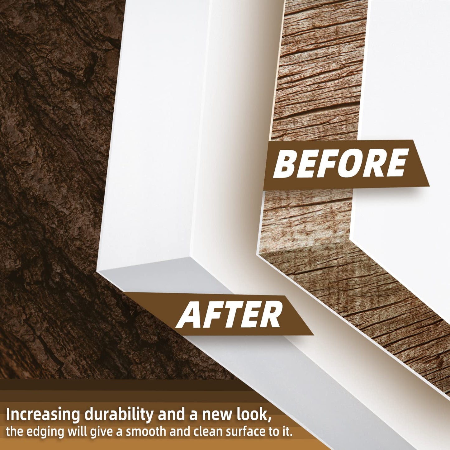 GSCIT Club White Edge Banding, 1 inch x 100ft Melamine Edge Banding with Hot Melt Adhesive Preglued Cabinet Edge Banding Flexible White Veneer Edging