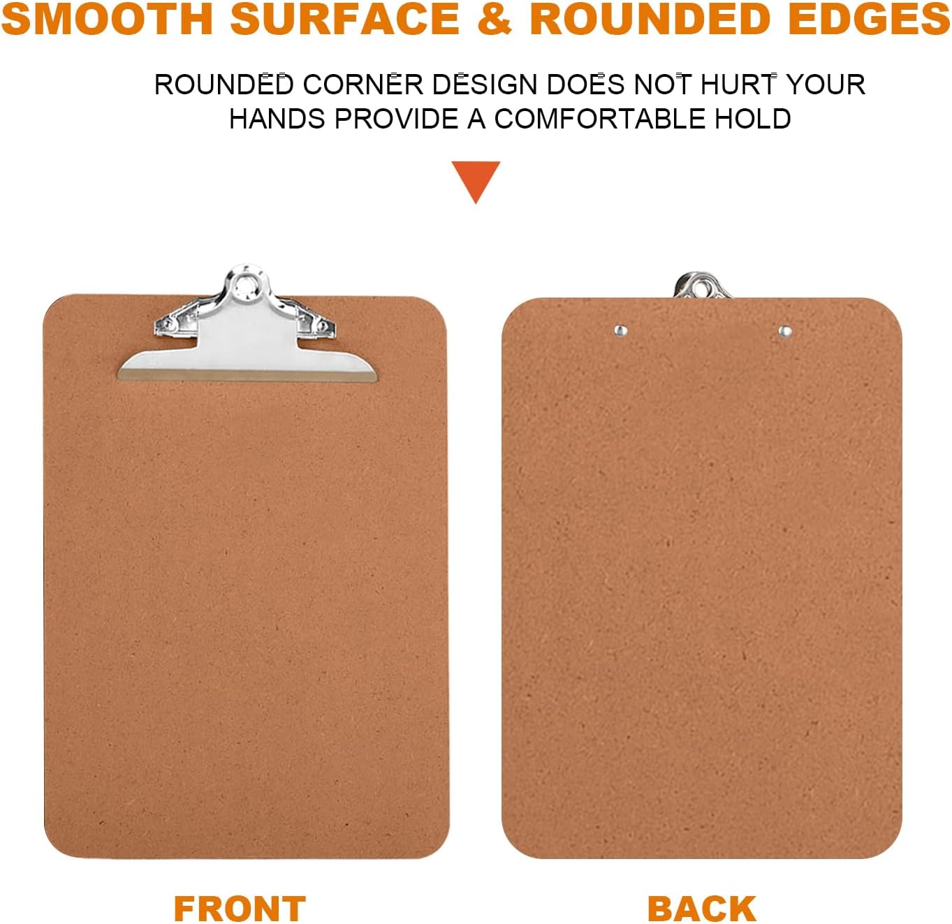 HERKKA 10 Pack Hardboard Office Clipboards - A4 Letter Size, ECO Friendly