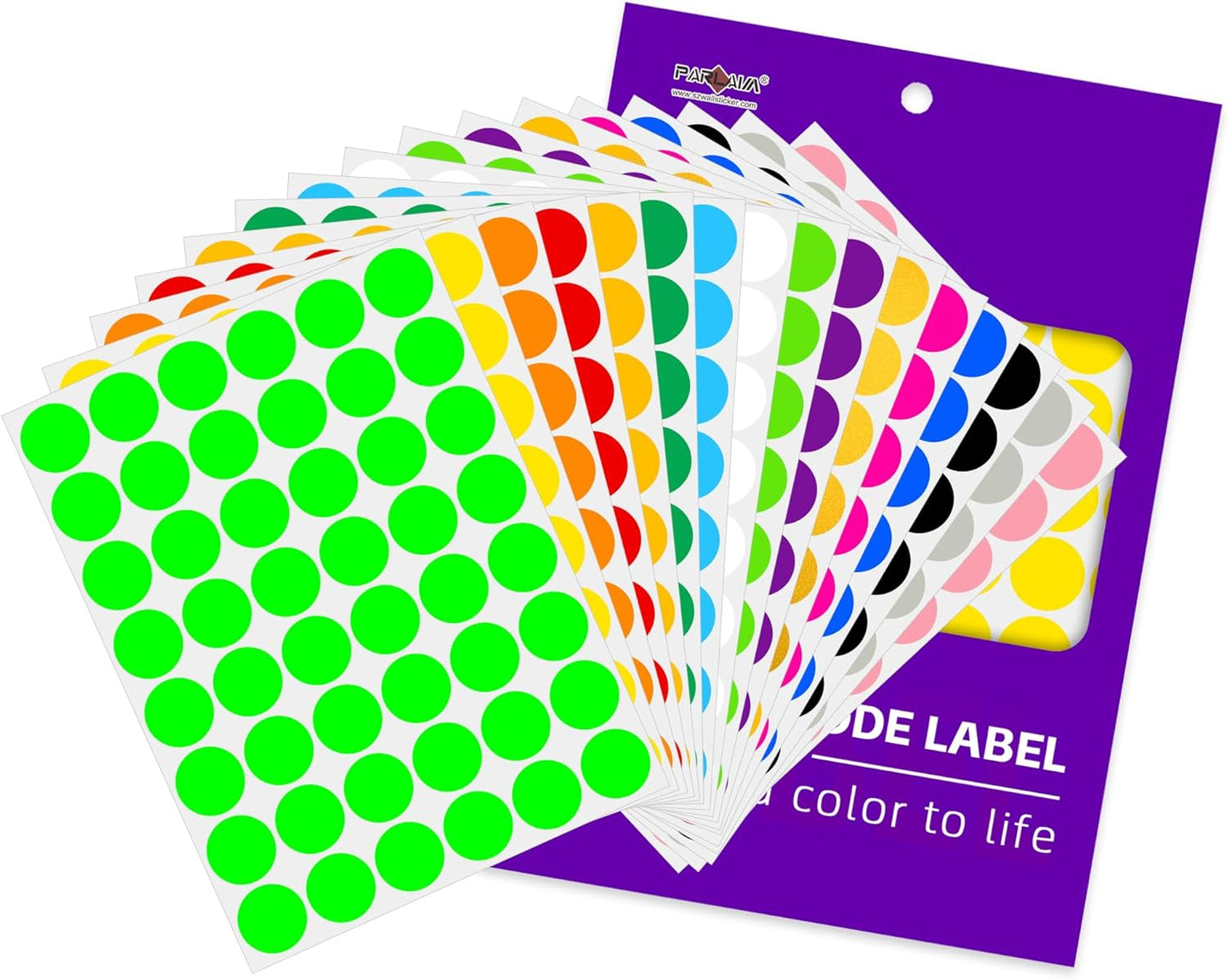 PARLAIM 1 inch Round Dot Sticker,760PCS Permanent Adhesive Multi Color Code Circle Sticker Labels for Office Classroom Garage Sale
