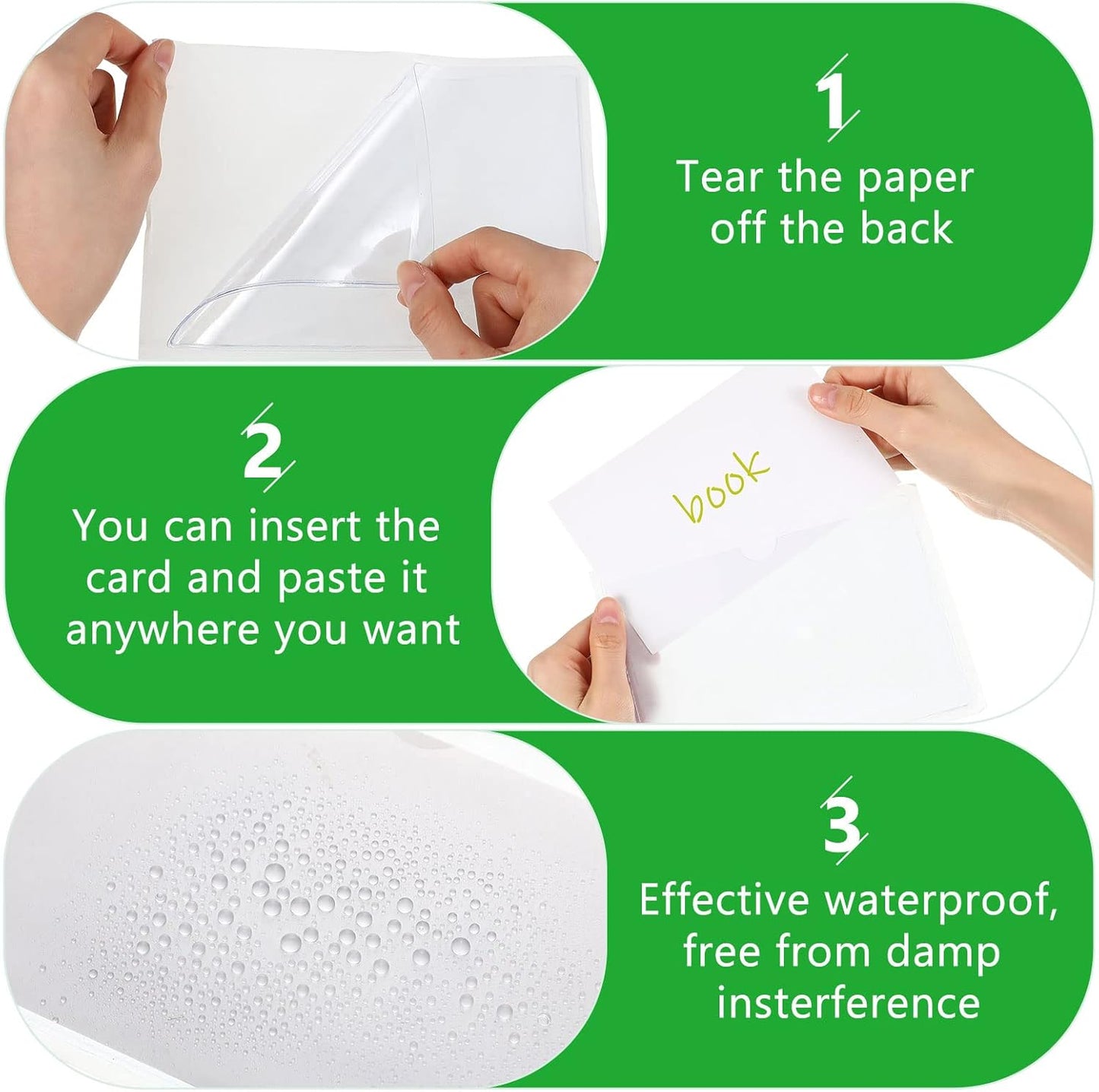 Chinco 30 Pcs Self Adhesive Pockets, Bin Labels for Storage Bins, Clear Pocket Label Sleeves, Plastic Index Card Holder with Top Open for Organizing Bins Box Drawer(Mixed Sizes)