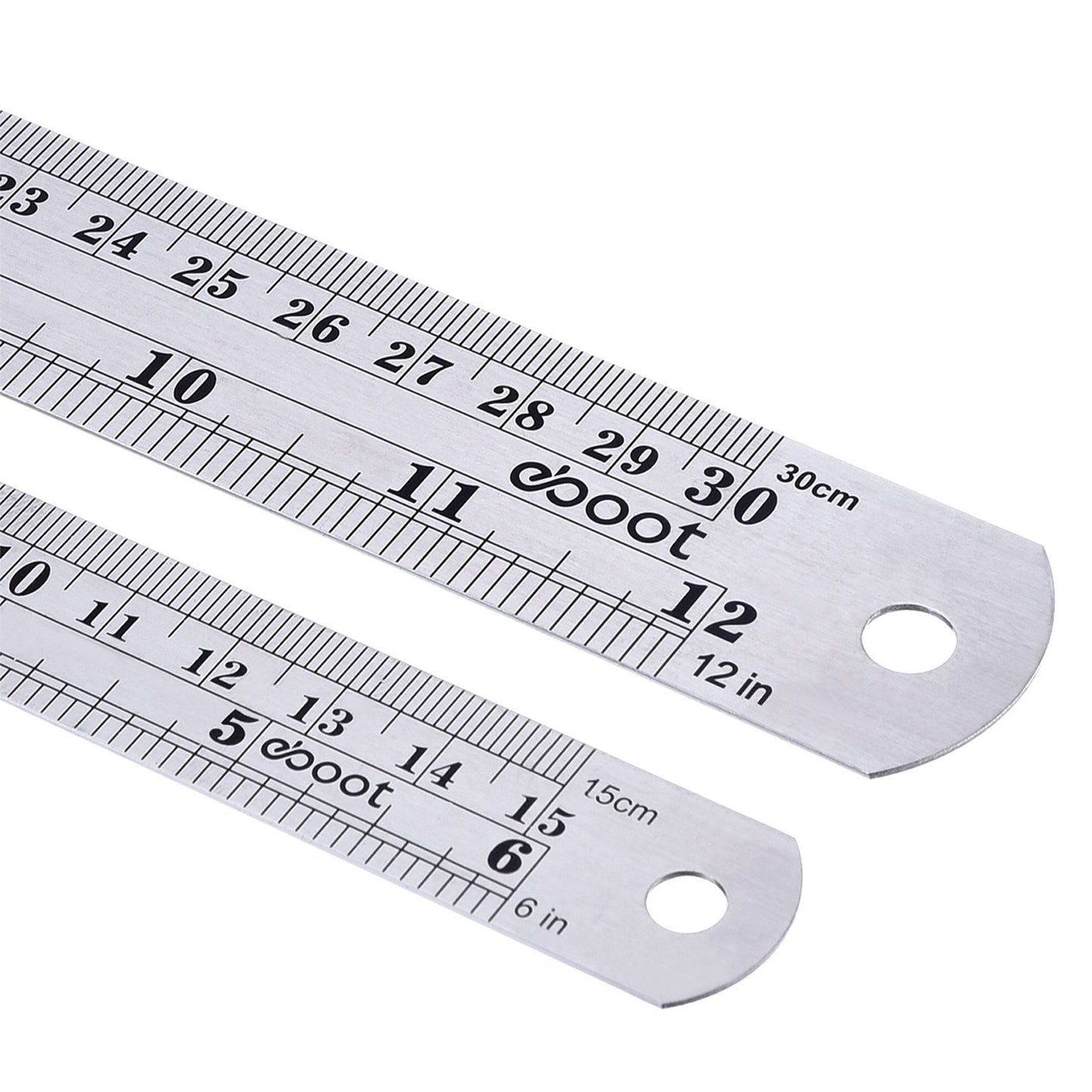 Eboot Stainless 2 Pack Steel Ruler 6 Inch and 12 Inch Metal Rule Kit with Conversion Table