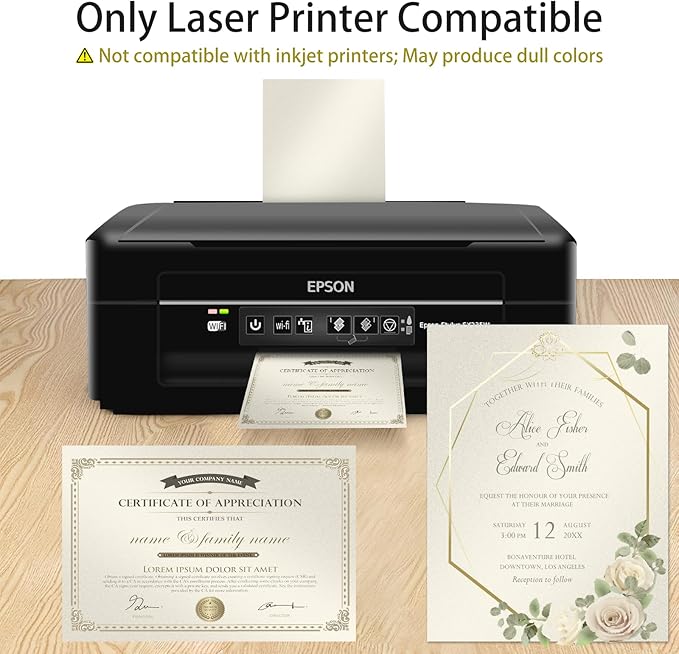 100 Sheets Silver Shimmer Cardstock 8.5 x 11 Metallic Paper, Goefun 80lb Card Stock Printer Paper for Invitations, Crafts, DIY Cards，Graduations