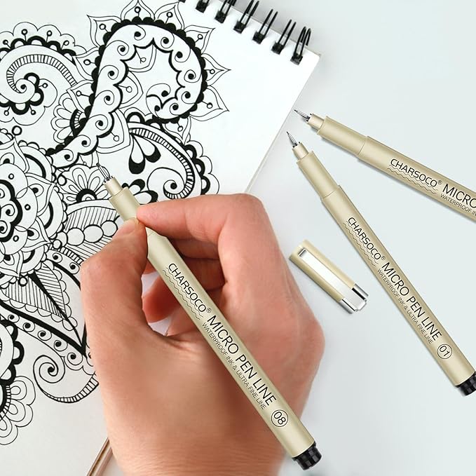 003 Micro Pen, Black Fine Point Pen with Waterproof Archival Ink, 0.15mm Fineliner Ink Pens for Artist Illustration, Sketching, Anime, Manga, Technical Drawing and Scrapbooking