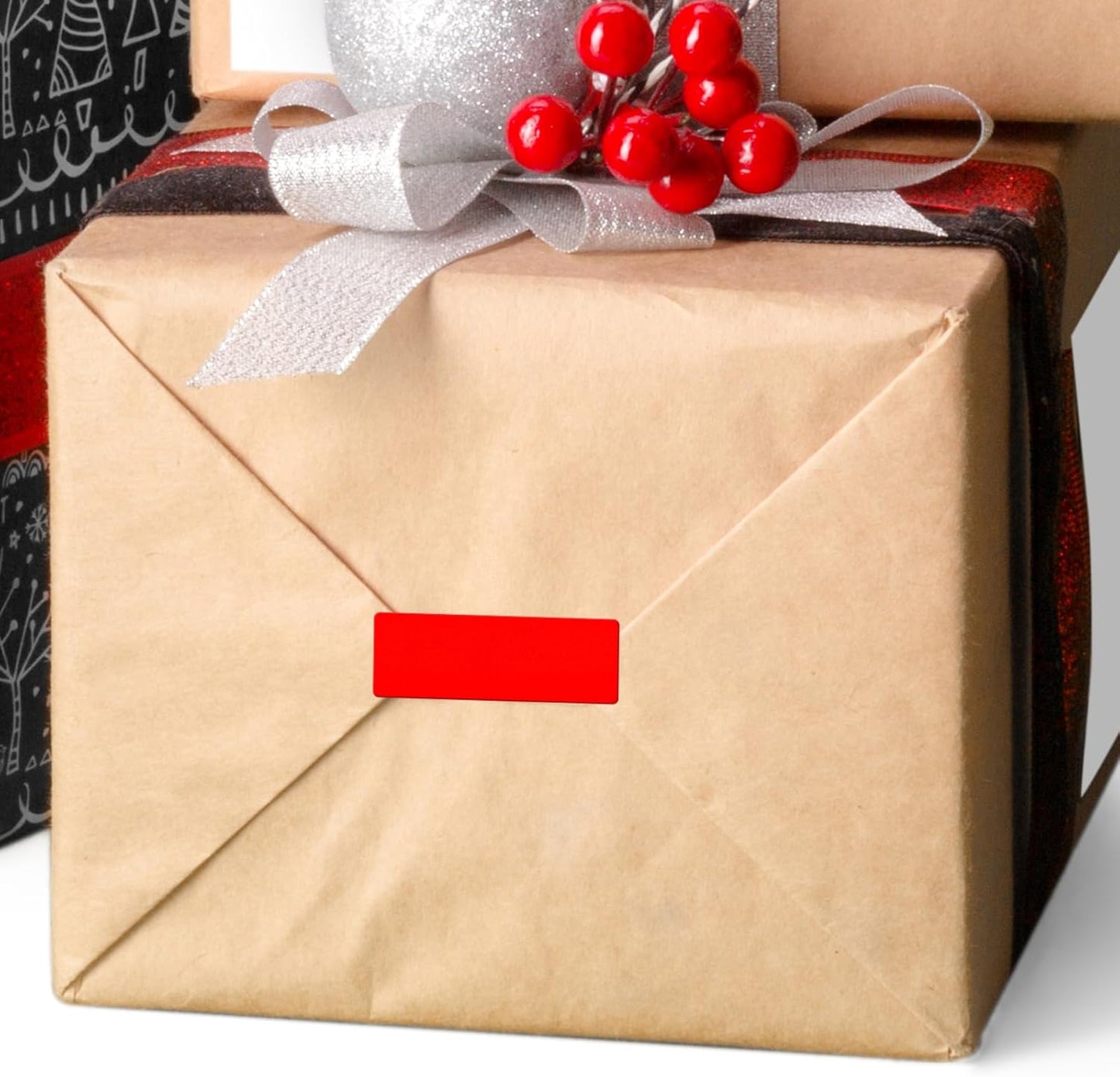 Red Rectangle Stickers 2 x 1 Inch Color Coding Labels Vinyl Roll Self-Adhesive Waterproof Removable 500 PCS