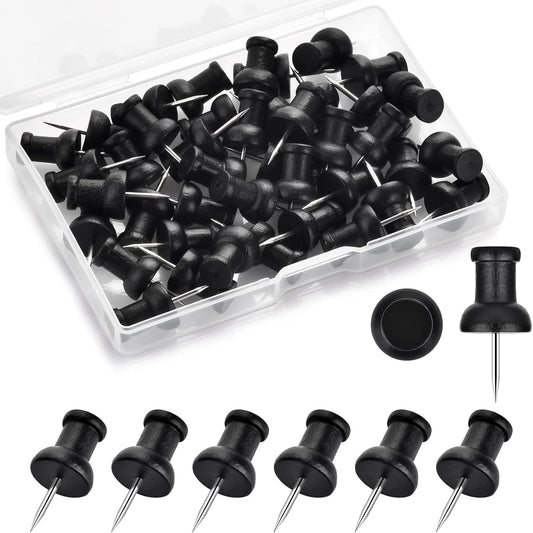40Pcs Wood Push Pins, Decorative Thumb Tacks, Wooden Pins and Tacks, Cork Board Thumbtacks, Cute Thumbtack for Wall and Bulletin Board, Map Pins