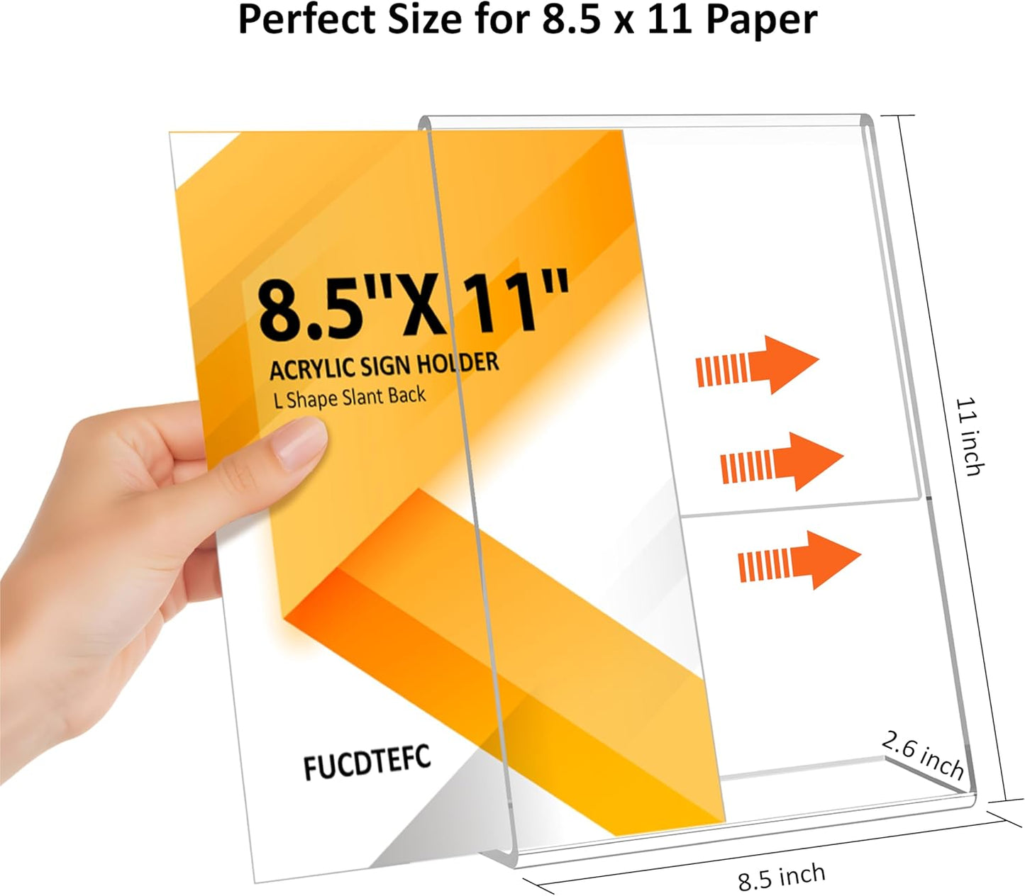 Acrylic Sign Holder 8.5x11 Inches 18 Pack, L Shape Clear Plastic Display Stand, Table Sign Holder Menu Flyer Paper Sign Holders 8.5x11 for Restaurants, School, Office, Store