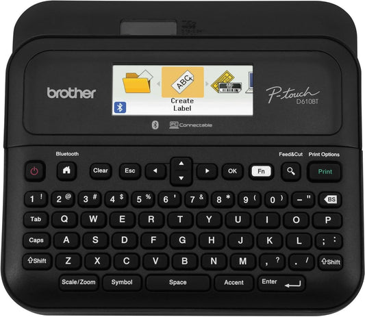 Brother P-touch PT- D610BT Business Professional Connected Label Maker | Connect and Create via Bluetooth® on TZe Label Tapes up to ~1 inch