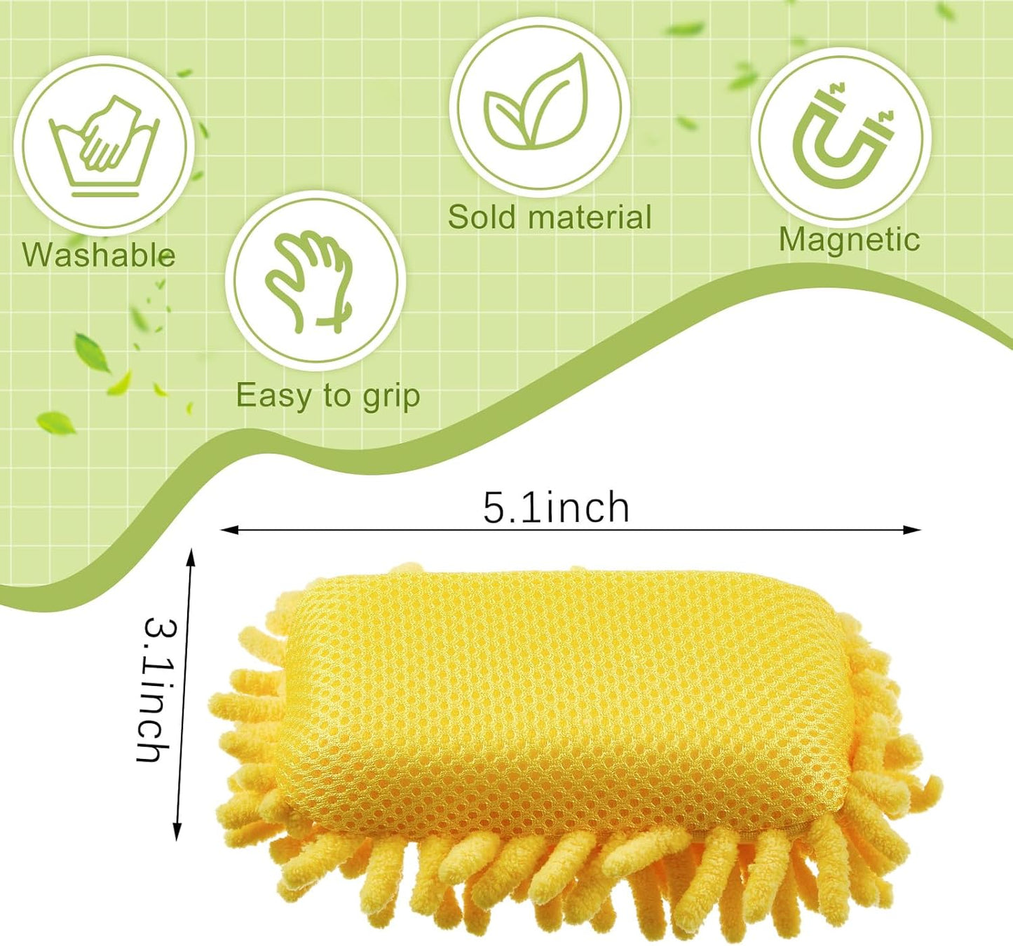 Zonon 4 Pieces Dry Erase Eraser Microfiber Shag Washable Whiteboard Eraser for Markers, Chalk, Classroom, Home and Office (Pink, Blue, Yellow, Green)