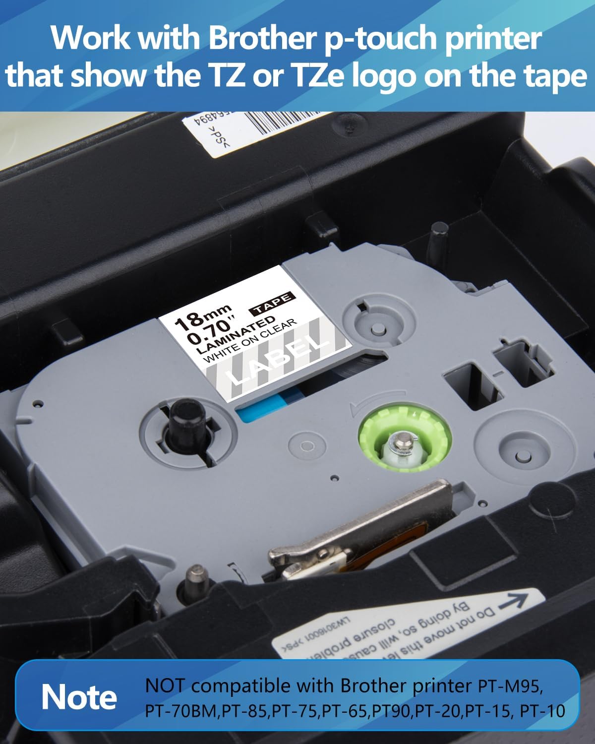 Weemay 3 Pack TZe 145 18mm White on Clear Laminated Label Tape Compatible with Brother Label Maker Tape TZe-145 TZe 145 TZ-145 TZ145 for PTD400AD PTD610BT PTD600 PTD410 Printer, 0.7" x 26.2'