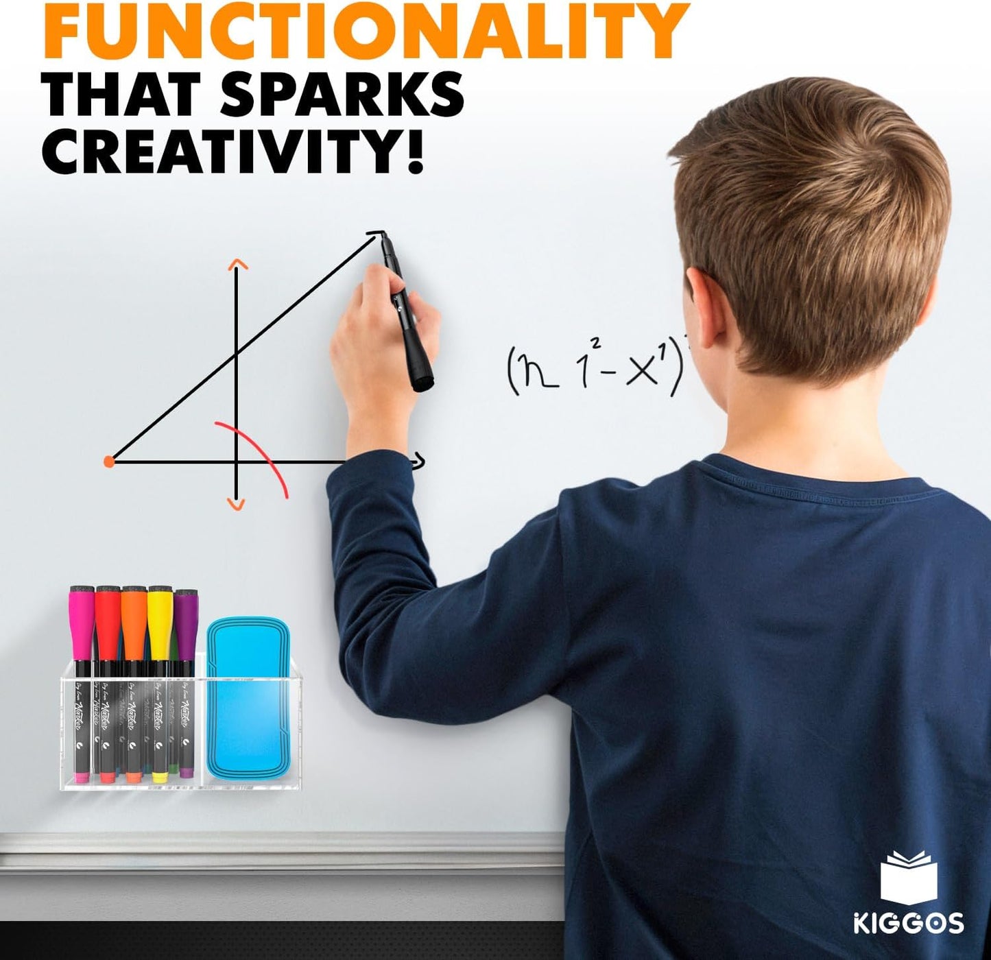 Acrylic Magnetic Marker Holder for Whiteboard Pen Organizer 2 Compartments Teacher Classroom Organization Magnetic Pencil Holder for Refrigerator Classroom Decor Office Modern White Board Accessories