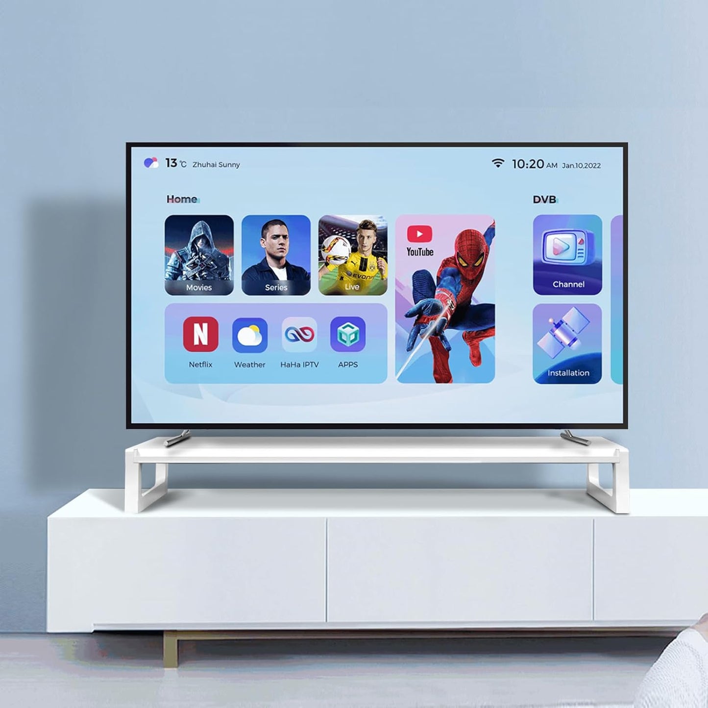 Dual Monitor Stand Riser – 36-Inch Computer Monitor Stand with Multifunctional Slot for 2 Monitors, Multi-Purpose Desktop Storage for Laptop, Printer, TV