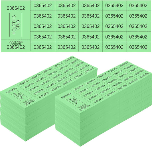 Kosiz 1000 Sheets 25 Bid Raffle Ticket Sheets Chinese Auction Tickets Numbers for Basket Events and Silent Auctions (Green)