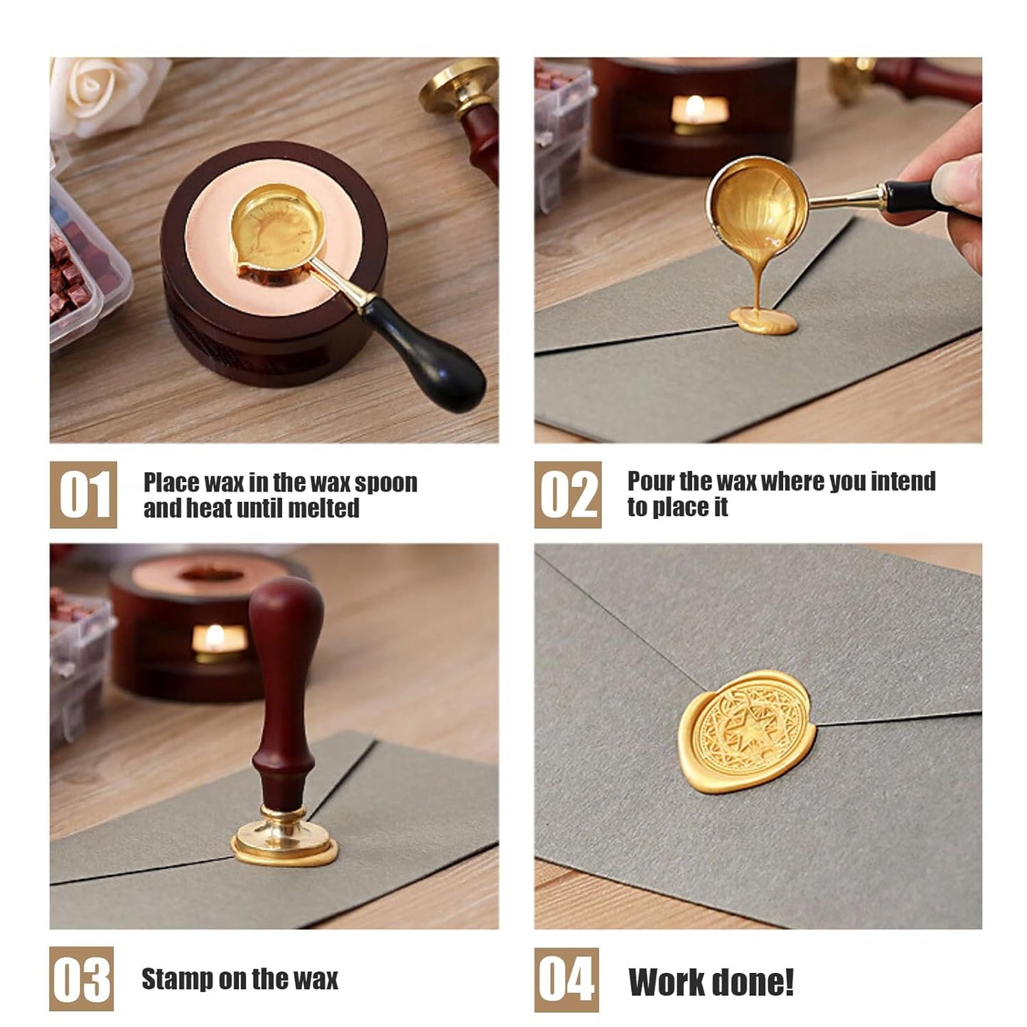 Custom Wax Seal Stamp, Personalized Sealing Wax Stamp with Your Logo Design, Wax Stamp for Wedding Invitations Envelopes Gift Card Gift Wrap Decoration, Handcraft Lovers Gifts