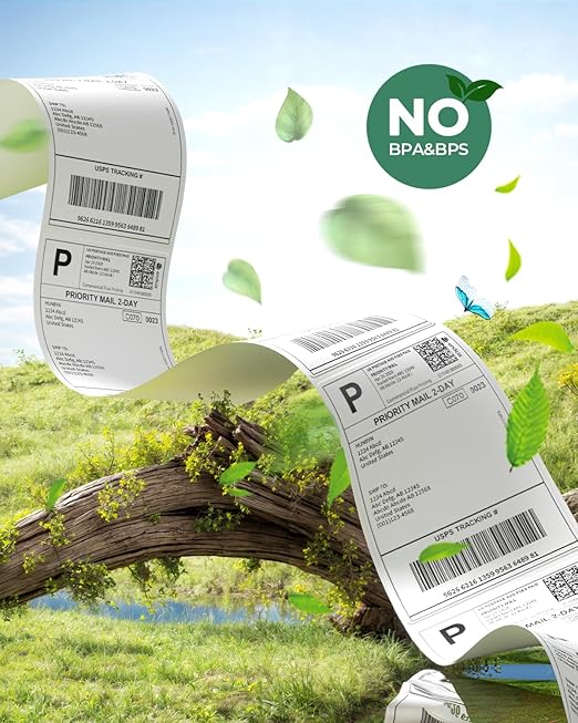 MUNBYN Thermal Direct Shipping Labels, 4x6 Labels for Thermal Printer, 500 Sheets/1 Rolls, Commercial Grade