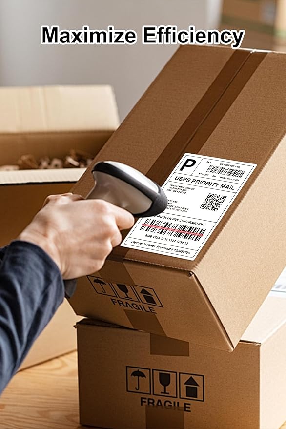 4x6 Thermal Labels - Waterproof Shipping Stickers for Thermal Printers, All-Purpose Label Stickers, White, 1000/Pack (4-Pack)