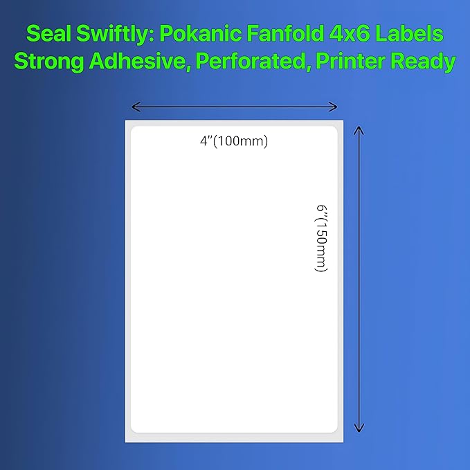 Roll 4 x 6 inch - 1000 Thermal Labels Direct White Strong Adhesive Perforated Postage Shipping Printer Compatible with Zebra SNBC Epson Rollo (1000 Labels, 2 Rolls)