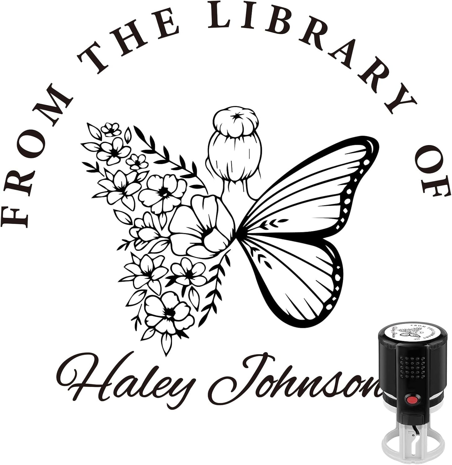 Custom Self-Inking Stamps | Personalized Book Stamp Gift for Book Lovers | 5 Ink Colors (Style02)