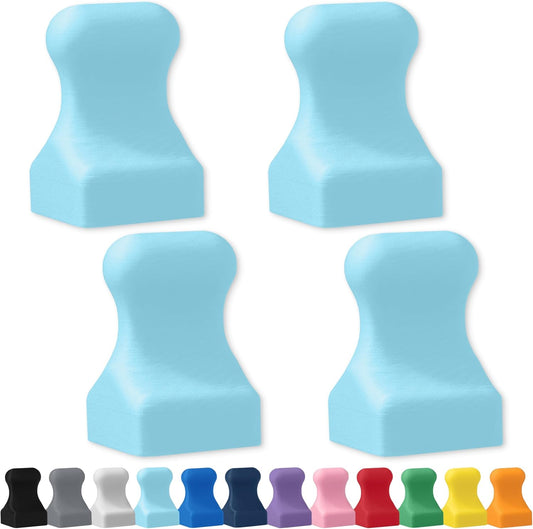 Glassboard Studio MiniPawn Magnet - Strong Neodymium Rare Earth Magnets for Fridge, Whiteboard, Locker & Magnetic Glassboards - Ideal for Crafting & Office Use - Strong Fridge Magnets (Ice Blue, 4)