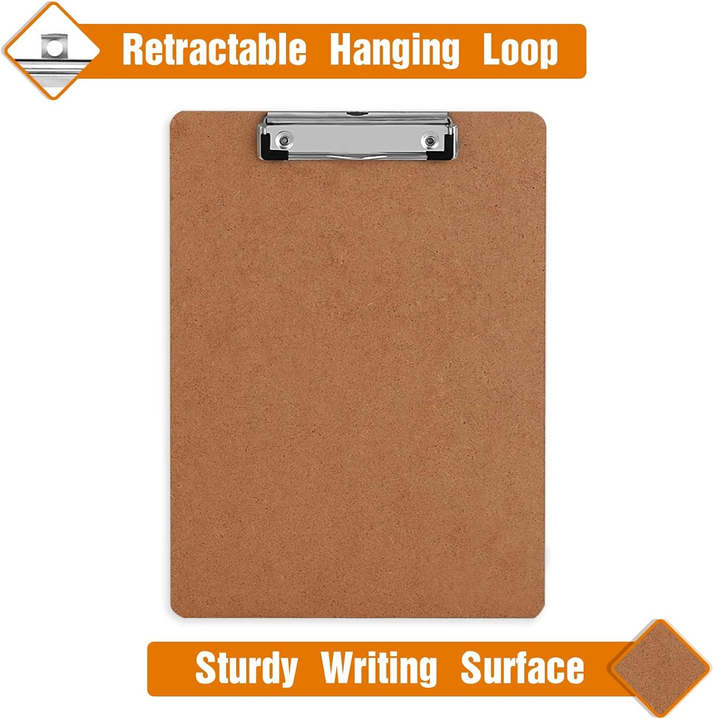 Clipboards, HERKKA 25 Pack Hardboard Office Clipboards Low Profile Clip Standard A4 Letter Size, ECO Friendly