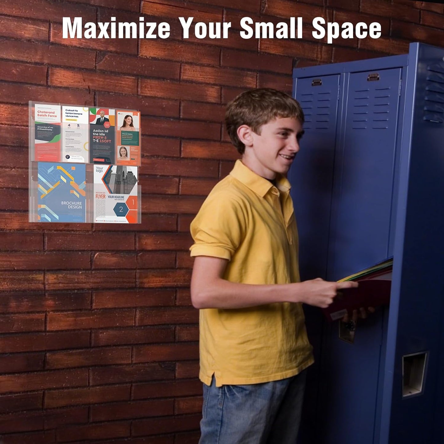 Acrylic Brochure Pamphlet Holder, 2 Magazine Holders and 4 Pamphlet Holders, Clear Brochure Display Holder Wall Mount, Trifold Flyer Rack, Literature Storage Rack for Home, Office, Waiting Room