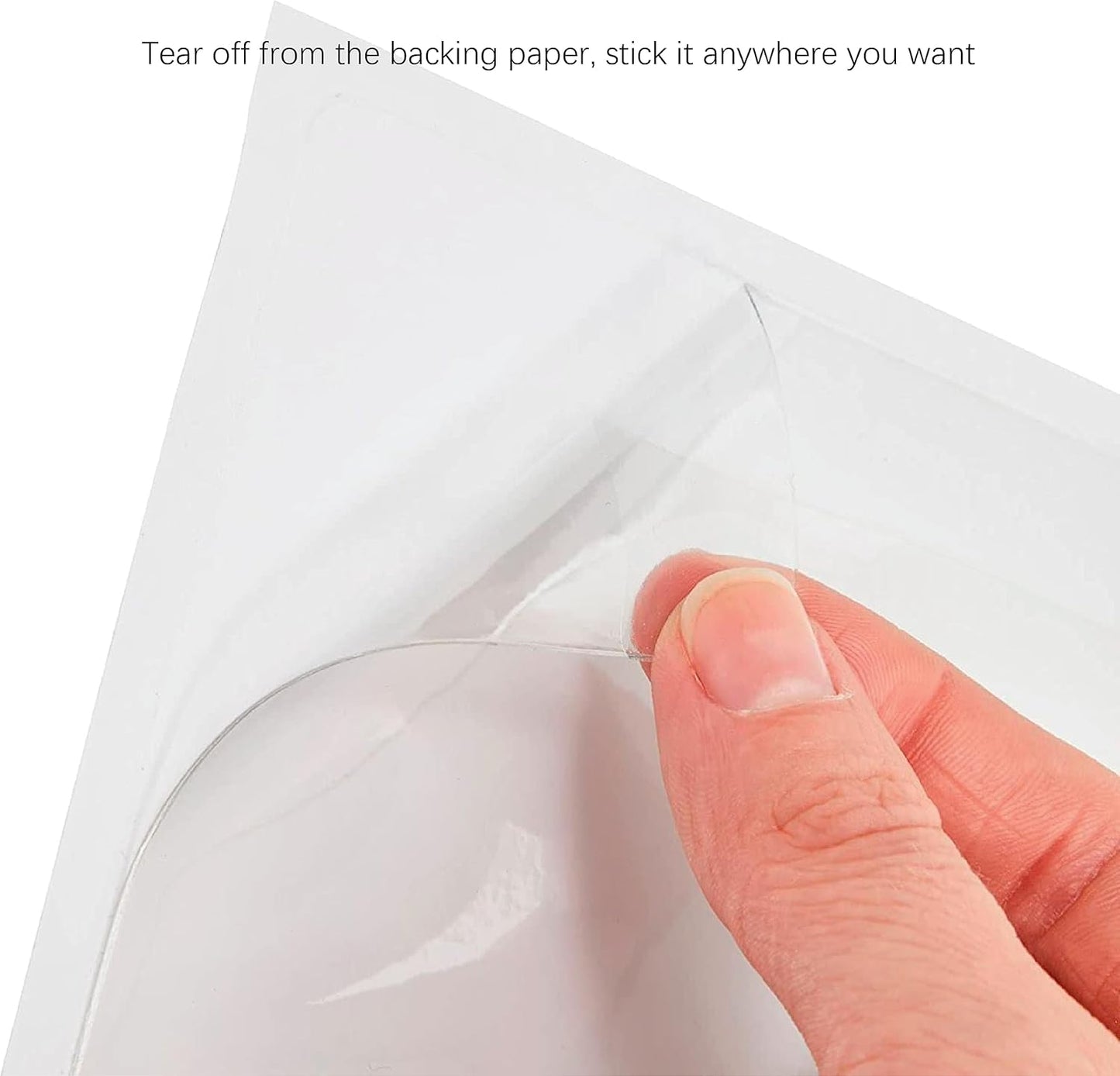 Clear Adhesive Business Card Pocket swith Side Open for Loading, 50 Pack, Plastic Labels Holders for Storage Bins and Library Card, Ideal for Organizing and Protecting Your Business Cards