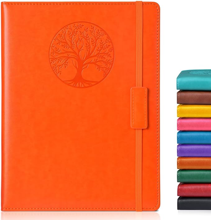 Lined Journal Notebook for Women Men,256 Pages B5 Large Hardcover Leather Journals for Writing,Travel,Business,Work,School,College Ruled Notebooks for Note Taking,Diary Notepad 7.8"×10.2"