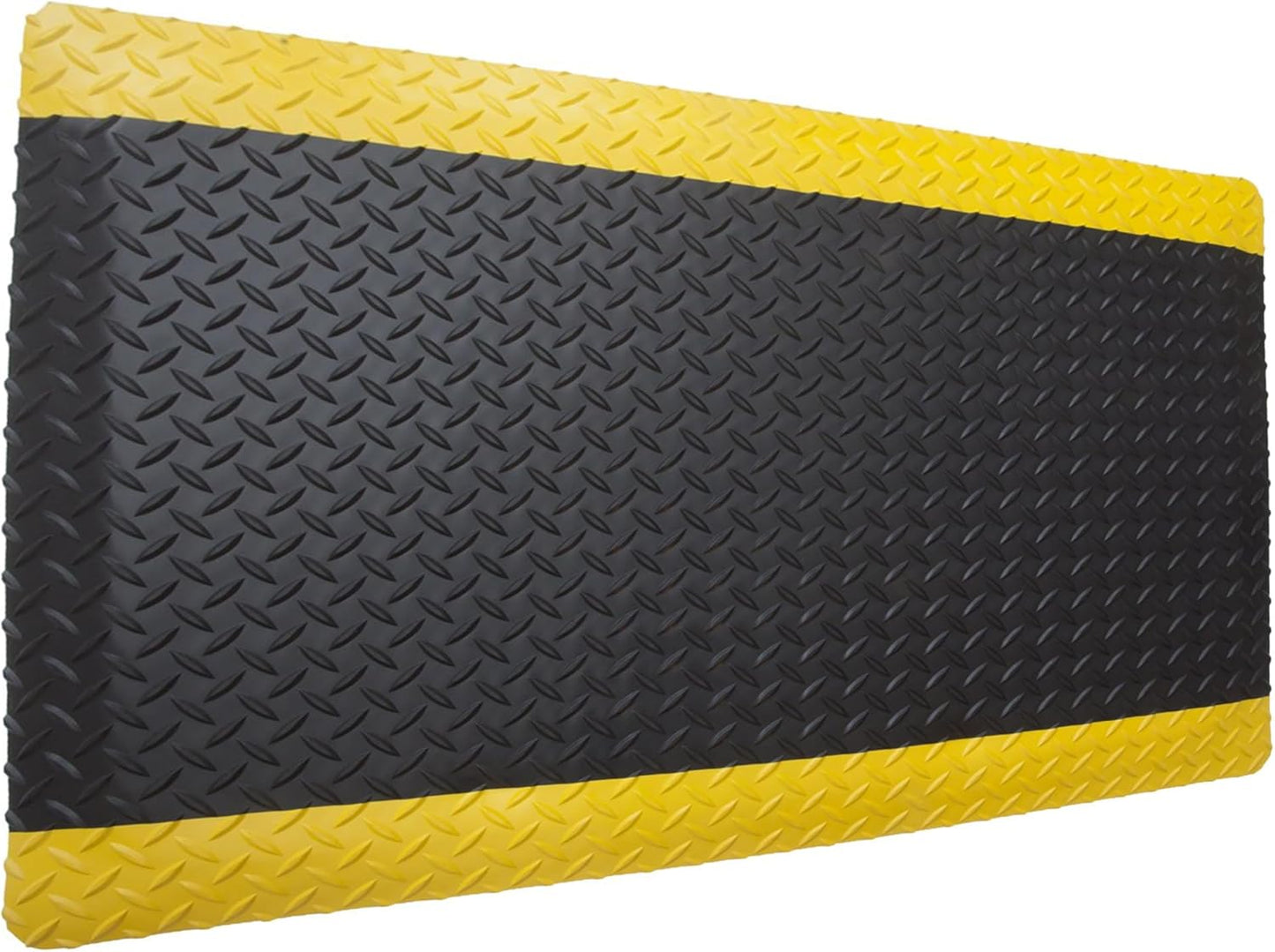 Rhino Mats, American Classic Diamond Anti-Fatigue Mats, Industrial Ergonomic Comfort Standing Mat for Work, Home, Garage, Office, Kitchen or Anywhere (Black/Yellow 1" Thick, 4 FT. x 7 FT.)