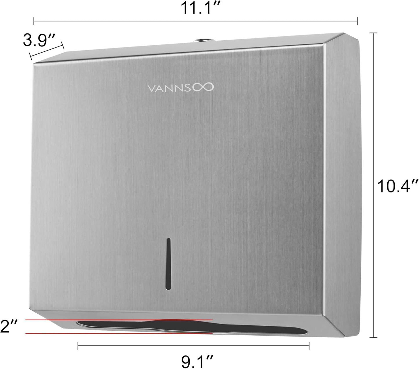 Commercial Paper Towel Dispenser Wall Mount Bathroom, 250 C Fold / 300 Multifold Stainless Steel Paper Towel Holder Hand Towel Dispenser Toilet Paper Dispenser Home (Brushed)