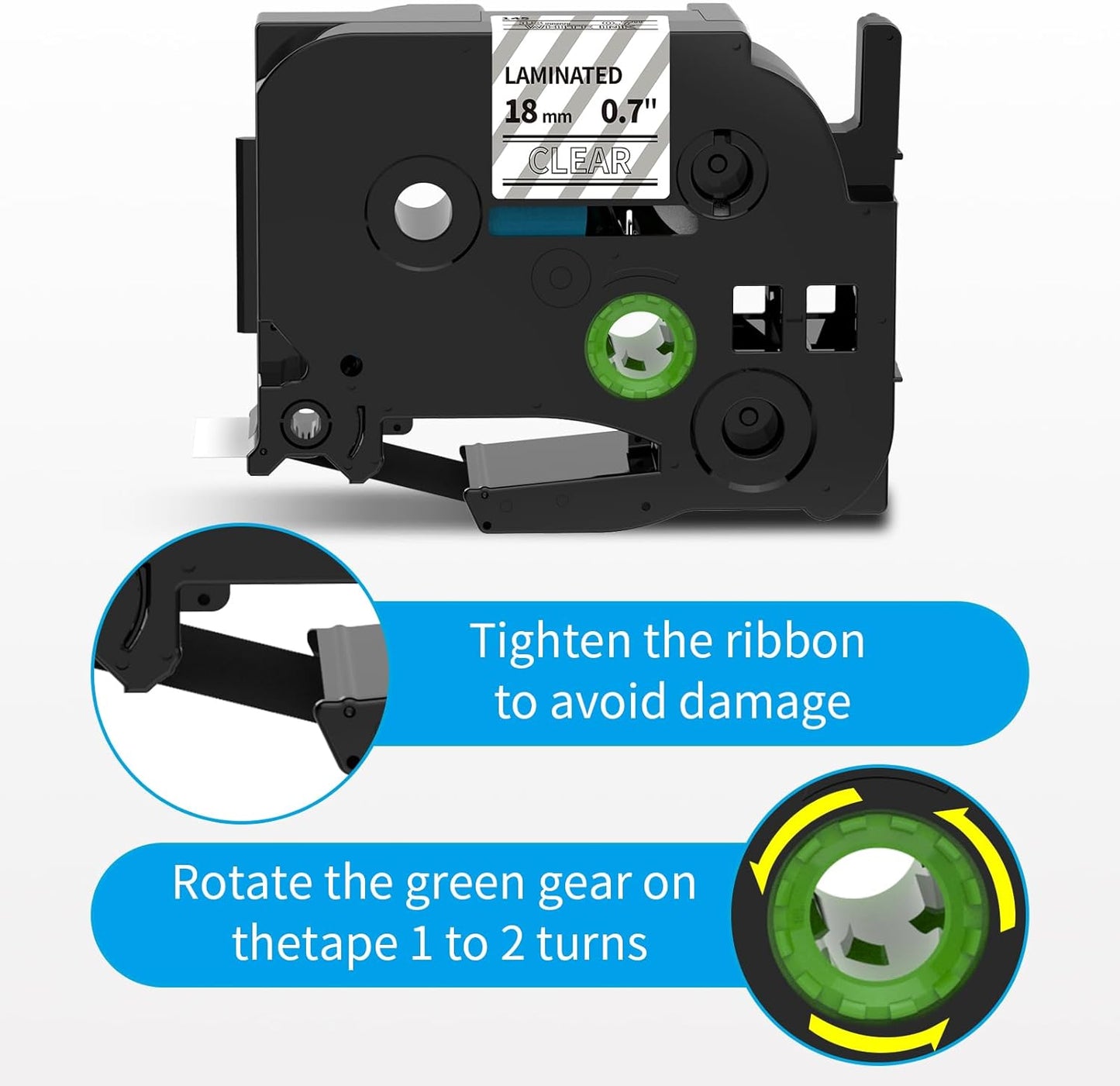 TZe-145 18mm TZe TZ Tape White on Clear Label Tape Replacement for Brother P Touch Labe Maker Refills Clear Laminated Work with PTD400AD PTD400 PTD600 PT1880 PT2730 Label Maker - 3-Pack