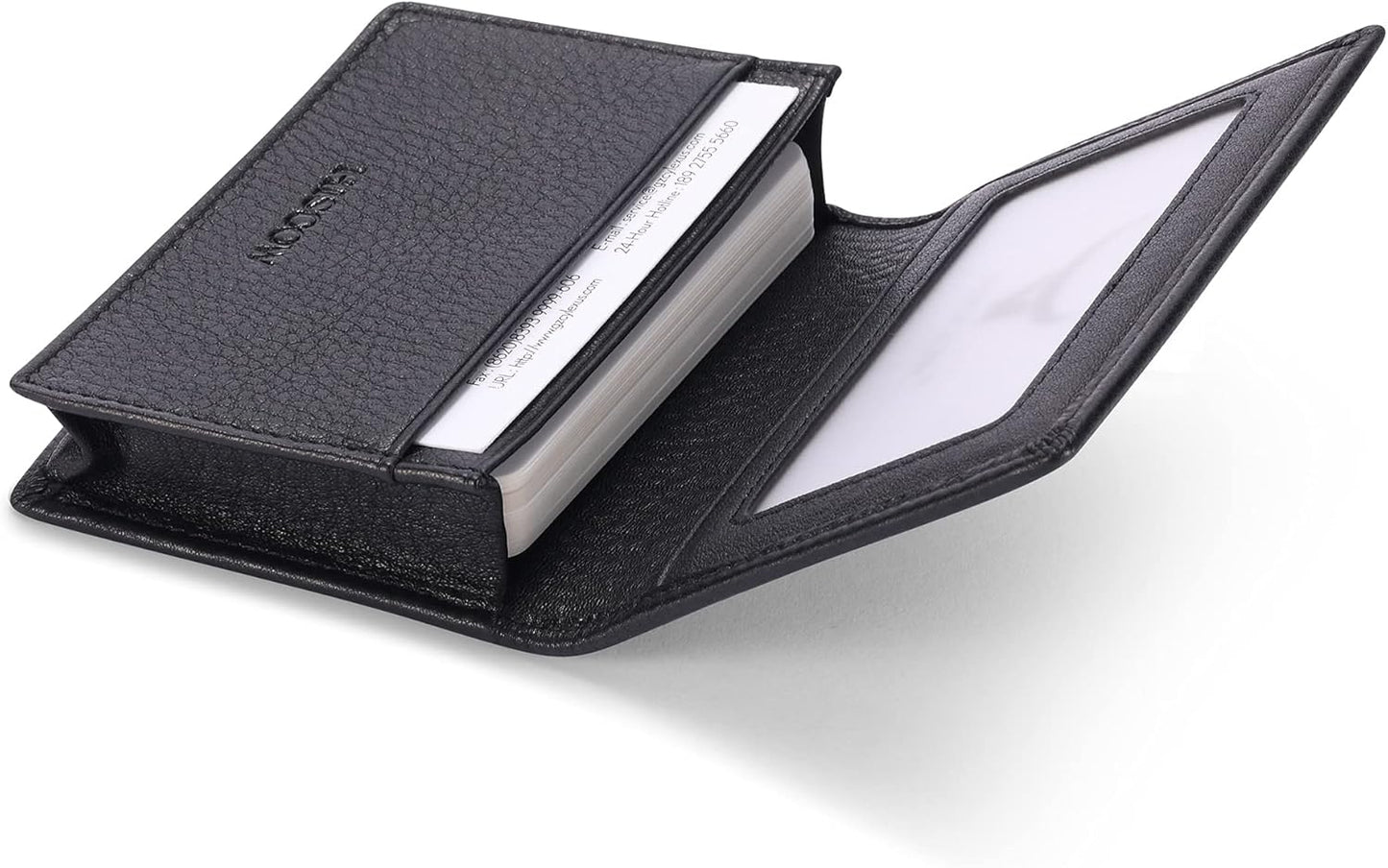 Leather Business Card Case Holder for Men & Women, Italian Calfskin