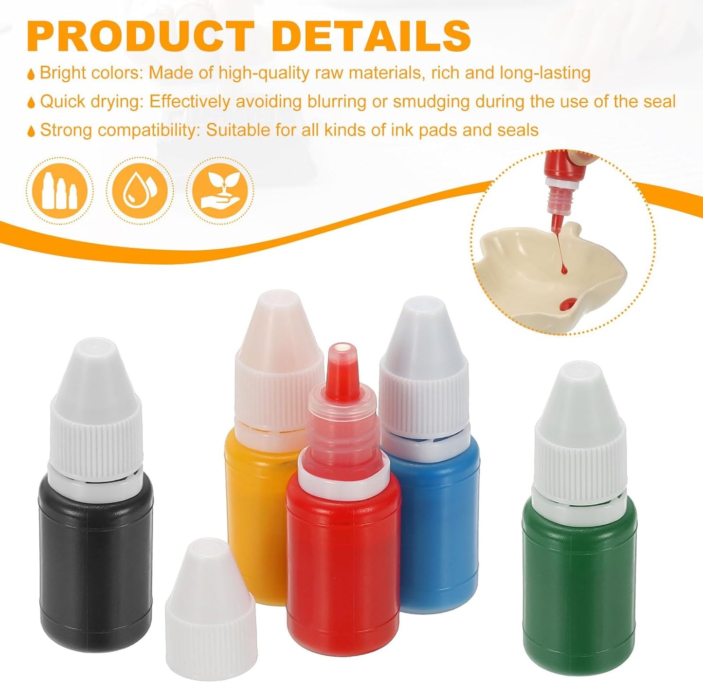 PATIKIL 0.33oz Refill Ink for Stamps and Ink Pads, 12Pcs 10ml Stamp Pad Ink Refill for Office Stamp Self Inking Stamp Date Stamp Scrapbooking, Black