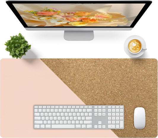 Bloss Pink Desk Mat, Leather Desk Pad, Desk Matt for Desktop, Waterproof Desk Pad Mat, Computer Mat for Office Work/Home/Decor/Desk Protector/Cover(31.5 x 15.7 Inches)